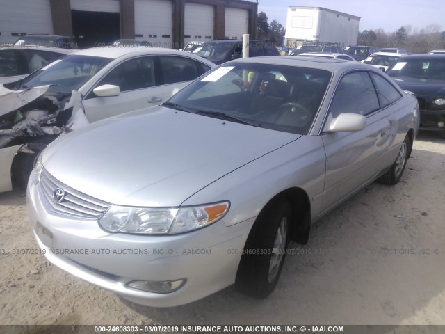 2T1CE22P12C012316 - 2002 TOYOTA CAMRY SOLARA SE SILVER photo 2