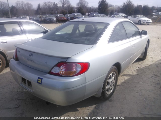 2T1CE22P12C012316 - 2002 TOYOTA CAMRY SOLARA SE SILVER photo 4