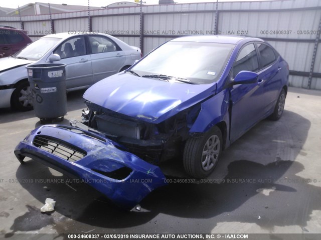 KMHCT4AE6DU575929 - 2013 HYUNDAI ACCENT GLS/GS BLUE photo 2