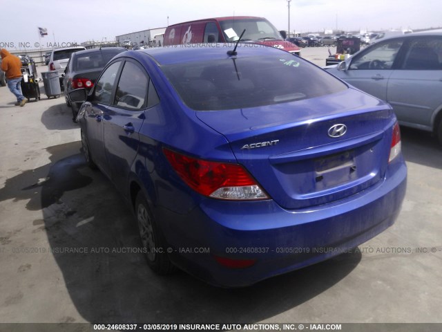 KMHCT4AE6DU575929 - 2013 HYUNDAI ACCENT GLS/GS BLUE photo 3