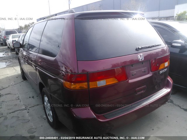 5FNRL18944B071958 - 2004 HONDA ODYSSEY EXL RED photo 3