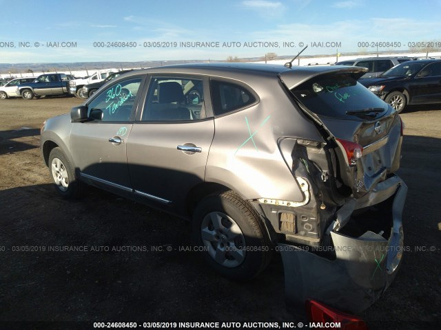 JN8AS5MV1DW646236 - 2013 NISSAN ROGUE S/SV GRAY photo 3