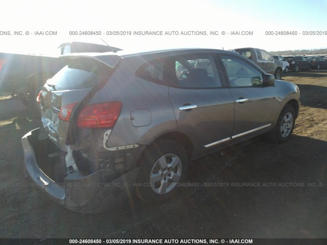 JN8AS5MV1DW646236 - 2013 NISSAN ROGUE S/SV GRAY photo 4