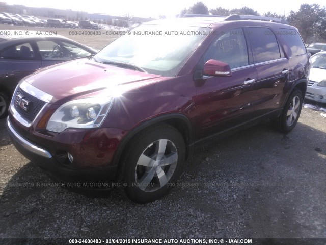 1GKLRMED6AJ194670 - 2010 GMC ACADIA SLT-1 MAROON photo 2