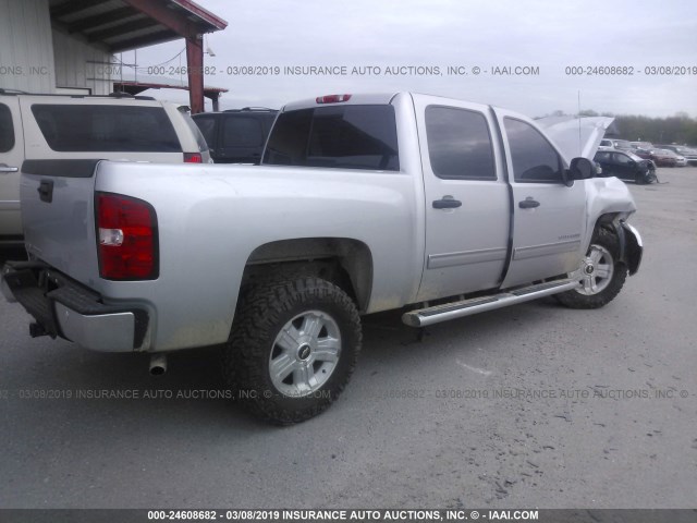 3GCPKSE7XDG346326 - 2013 CHEVROLET SILVERADO K1500 LT SILVER photo 4