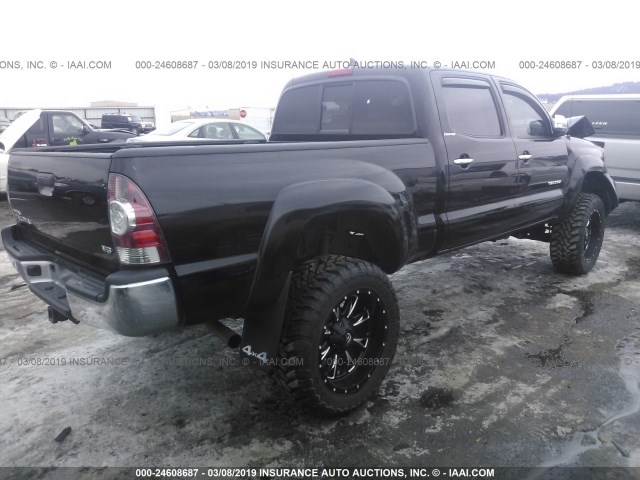 3TMMU4FN1FM082469 - 2015 TOYOTA TACOMA DOUBLE CAB LONG BED BLACK photo 4