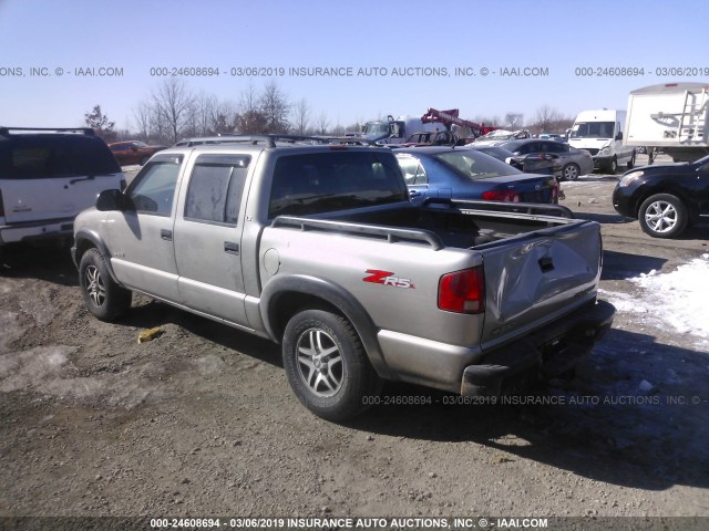 1GCDT13X14K110606 - 2004 CHEVROLET S TRUCK S10 SILVER photo 3