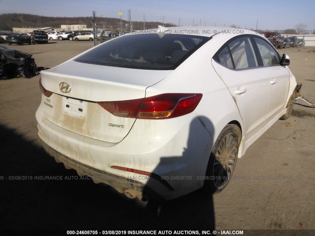 KMHD04LB7JU468271 - 2018 HYUNDAI ELANTRA SPORT WHITE photo 4