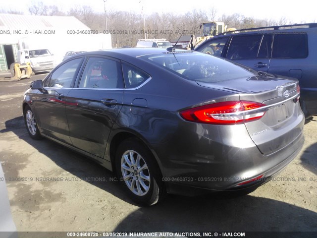 3FA6P0G7XHR347331 - 2017 FORD FUSION S GRAY photo 3