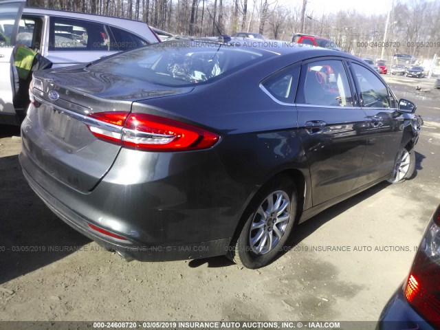 3FA6P0G7XHR347331 - 2017 FORD FUSION S GRAY photo 4