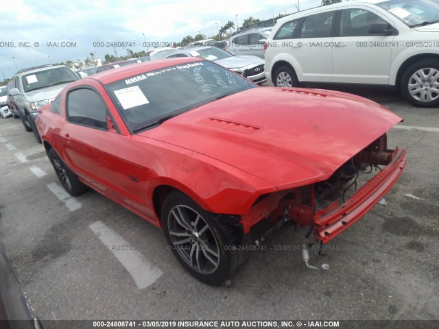 1ZVBP8CFXE5258357 - 2014 FORD MUSTANG GT RED photo 1