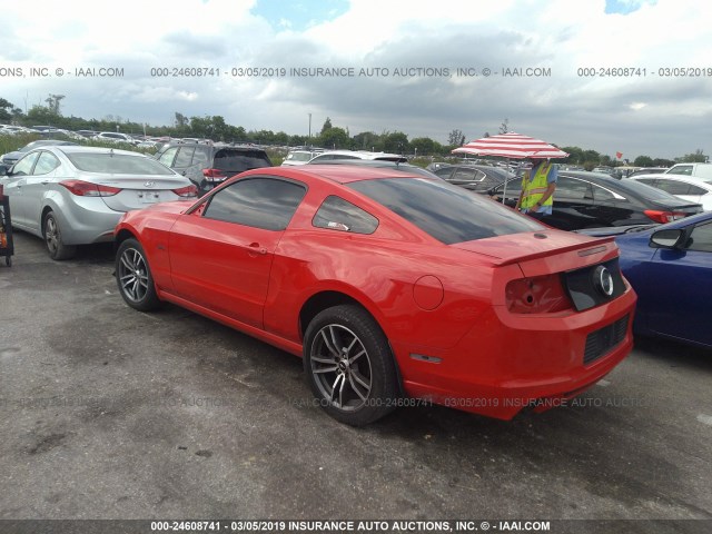 1ZVBP8CFXE5258357 - 2014 FORD MUSTANG GT RED photo 3