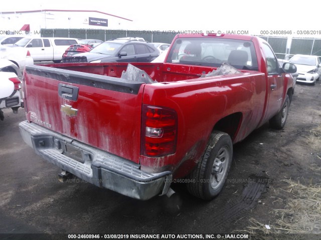 1GCNCPEX4BZ162224 - 2011 CHEVROLET SILVERADO C1500 RED photo 4