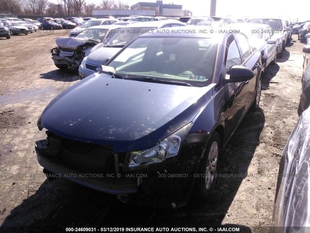 1G1P15SG6F7190835 - 2015 CHEVROLET CRUZE L BLUE photo 2