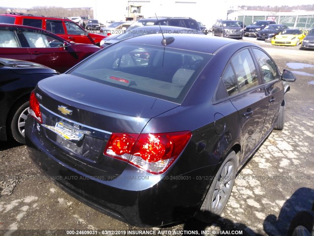 1G1P15SG6F7190835 - 2015 CHEVROLET CRUZE L BLUE photo 4