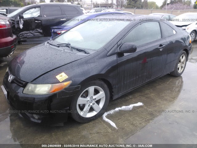 2HGFG11827H536522 - 2007 HONDA CIVIC EX BLACK photo 2