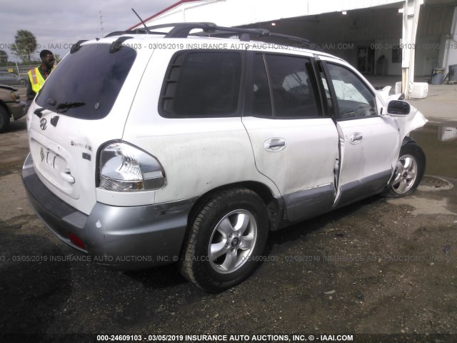 KM8SC13EX6U078196 - 2006 HYUNDAI SANTA FE GLS/LIMITED WHITE photo 4