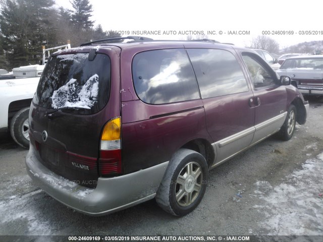 4M2ZV14T22DJ05471 - 2002 MERCURY VILLAGER ESTATE MAROON photo 4