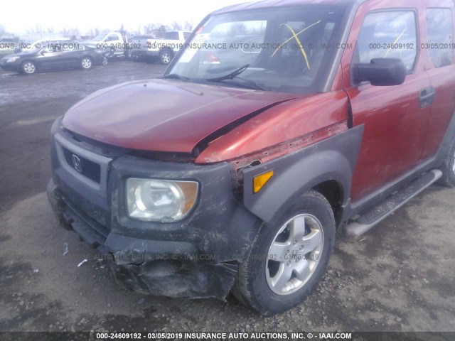 5J6YH28553L036674 - 2003 HONDA ELEMENT EX ORANGE photo 6