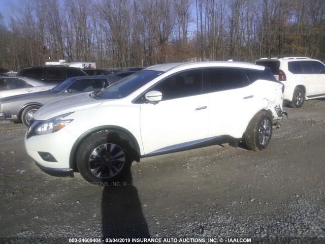 5N1AZ2MG0HN125071 - 2017 NISSAN MURANO S/SL/SV/PLATINUM WHITE photo 2