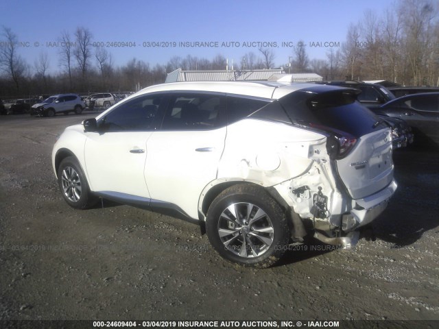 5N1AZ2MG0HN125071 - 2017 NISSAN MURANO S/SL/SV/PLATINUM WHITE photo 3