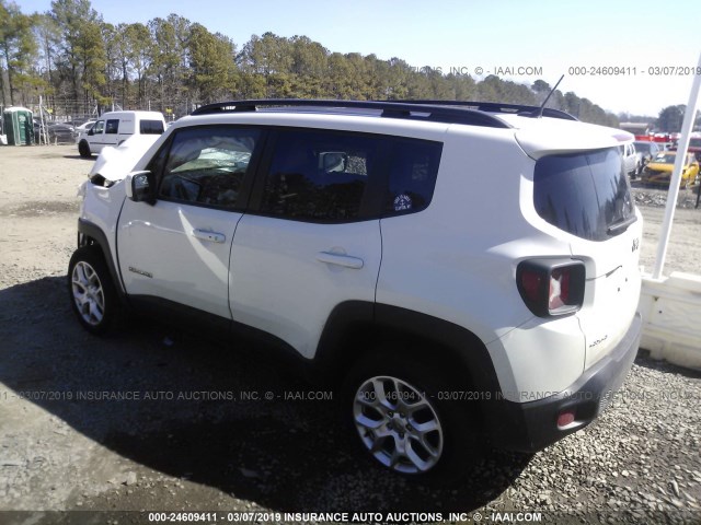 ZACCJBBT9GPE36475 - 2016 JEEP RENEGADE LATITUDE WHITE photo 3