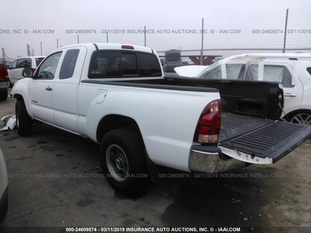 5TETX22N15Z108972 - 2005 TOYOTA TACOMA ACCESS CAB WHITE photo 3