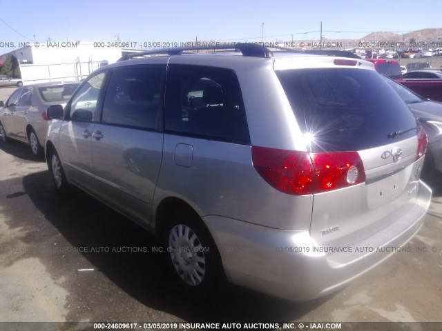 5TDZK23C78S188012 - 2008 TOYOTA SIENNA CE/LE SILVER photo 3