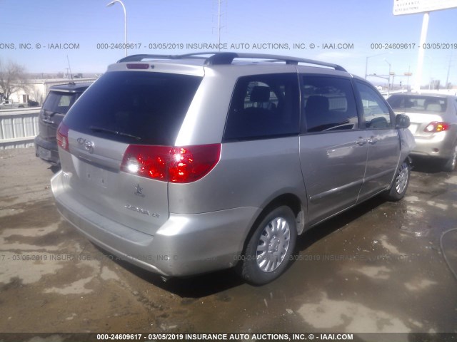 5TDZK23C78S188012 - 2008 TOYOTA SIENNA CE/LE SILVER photo 4