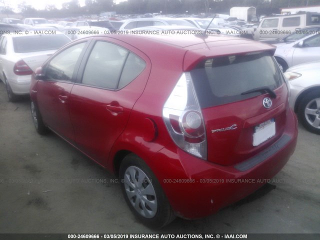 JTDKDTB32D1544781 - 2013 TOYOTA PRIUS C RED photo 3