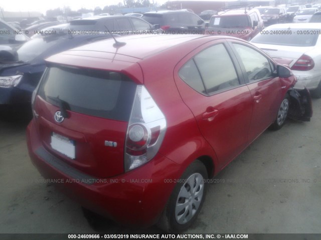 JTDKDTB32D1544781 - 2013 TOYOTA PRIUS C RED photo 4