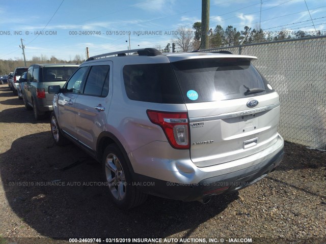 1FMHK7F89CGA02050 - 2012 FORD EXPLORER LIMITED GRAY photo 3