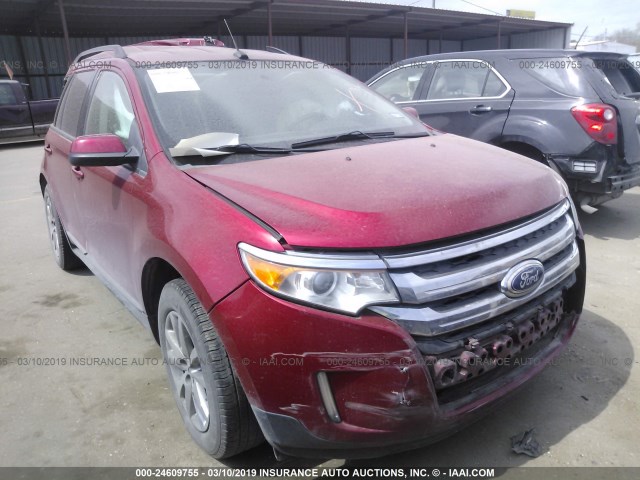 2FMDK3J99CBA62912 - 2012 FORD EDGE SEL RED photo 1