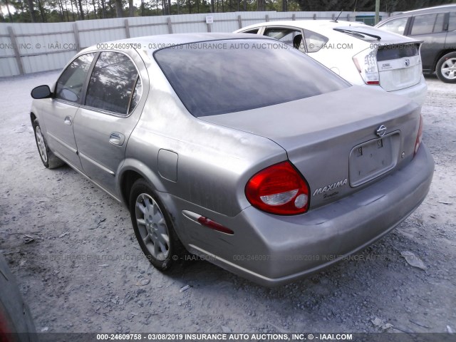 JN1CA31D81T630011 - 2001 NISSAN MAXIMA GXE/SE/GLE/20TH ANNIV GRAY photo 3