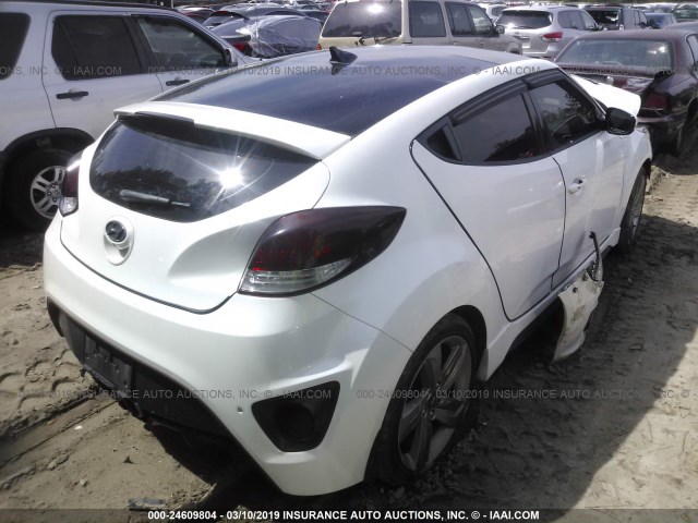 KMHTC6AE2DU101701 - 2013 HYUNDAI VELOSTER TURBO WHITE photo 4