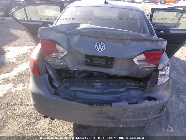 3VWLL7AJ6EM321417 - 2014 VOLKSWAGEN JETTA TDI GRAY photo 6