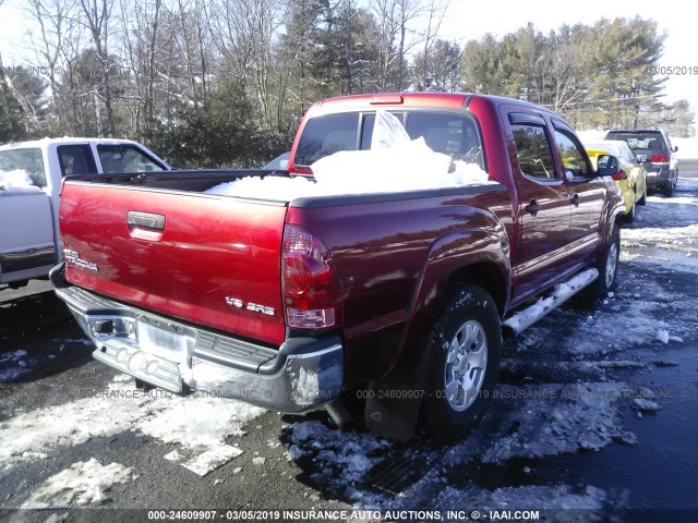 5TELU42N98Z487230 - 2008 TOYOTA TACOMA DOUBLE CAB RED photo 4