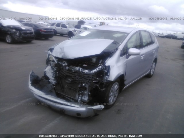 JTDZN3EU7EJ007454 - 2014 TOYOTA PRIUS V SILVER photo 2