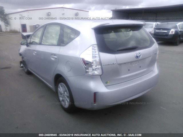 JTDZN3EU7EJ007454 - 2014 TOYOTA PRIUS V SILVER photo 3