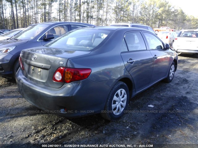 2T1BU40E49C116515 - 2009 TOYOTA COROLLA S/LE/XLE GRAY photo 4