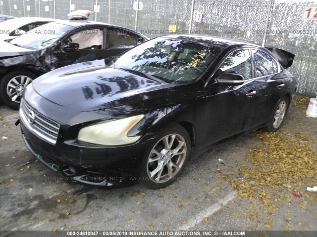 1N4AA5AP8CC806963 - 2012 NISSAN MAXIMA S/SV BLACK photo 2