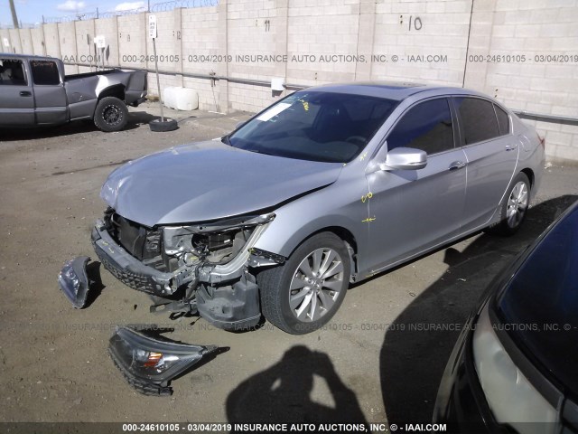 1HGCR2F86EA066244 - 2014 HONDA ACCORD EXL SILVER photo 2