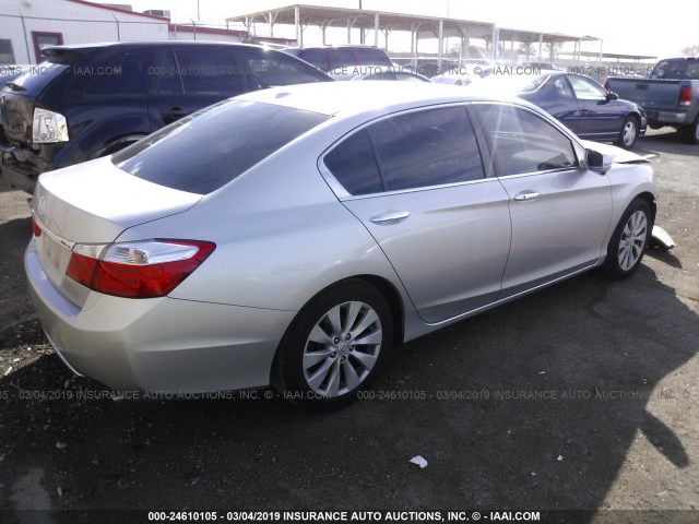 1HGCR2F86EA066244 - 2014 HONDA ACCORD EXL SILVER photo 4