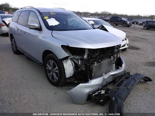 5N1DR2MN3JC618367 - 2018 NISSAN PATHFINDER S/SV/SL/PLATINUM SILVER photo 1