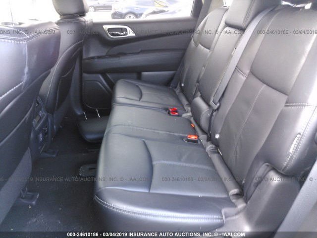 5N1DR2MN3JC618367 - 2018 NISSAN PATHFINDER S/SV/SL/PLATINUM SILVER photo 8