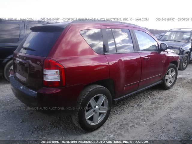 1J4NF4FB3AD502249 - 2010 JEEP COMPASS SPORT RED photo 4