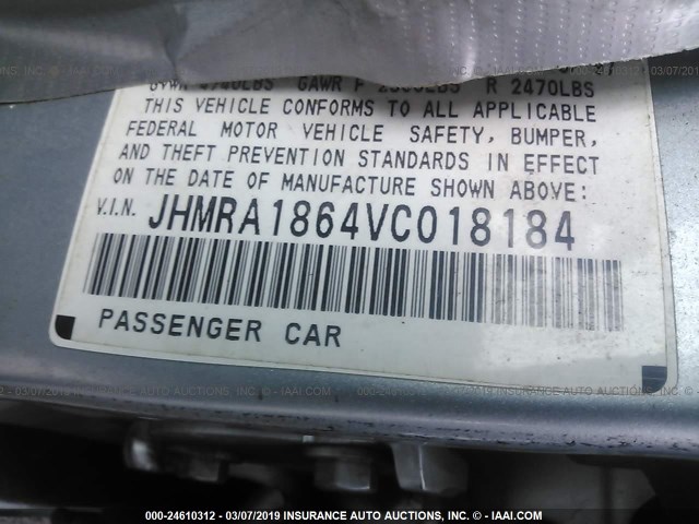 JHMRA1864VC018184 - 1997 HONDA ODYSSEY LX Light Blue photo 9