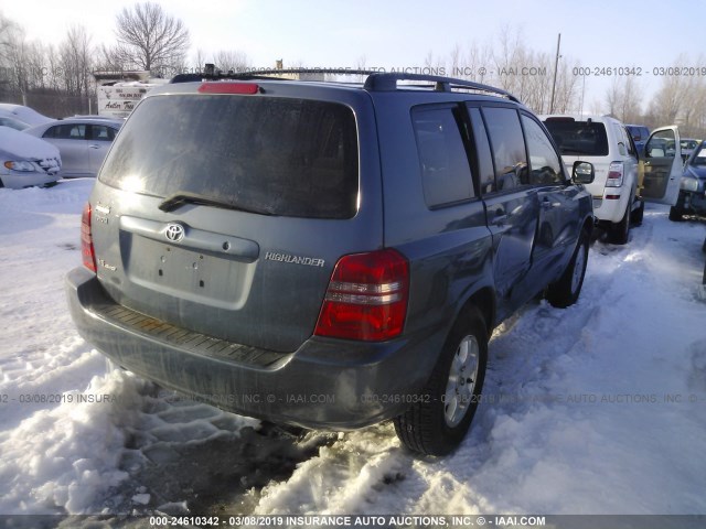 JTEHF21A820051507 - 2002 TOYOTA HIGHLANDER LIMITED Light Blue photo 4