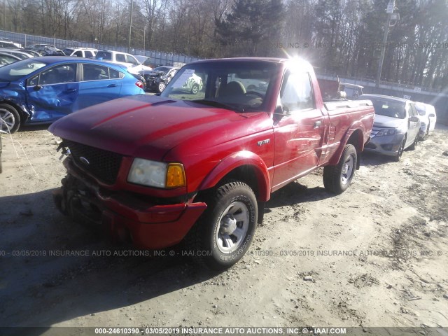 1FTYR10UX2TA26284 - 2002 FORD RANGER RED photo 2