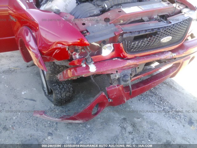 1FTYR10UX2TA26284 - 2002 FORD RANGER RED photo 6